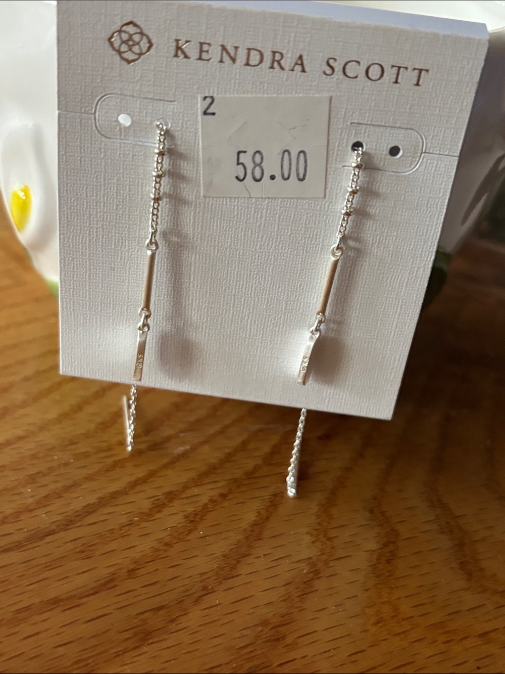 NWT Kendra Scott silver fern threader with pouch